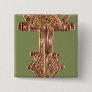 Fibula with heads of birds 15 cm square badge