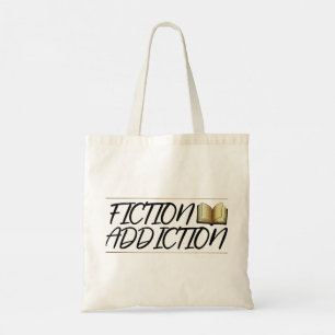 Fiction Addiction Black Gold Book Lovers Funny Tote Bag