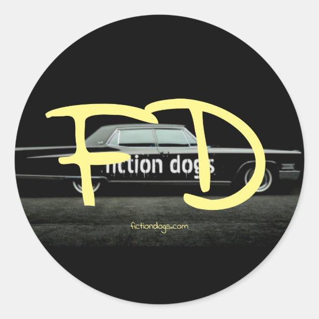 fiction dogs round stickers (Front)