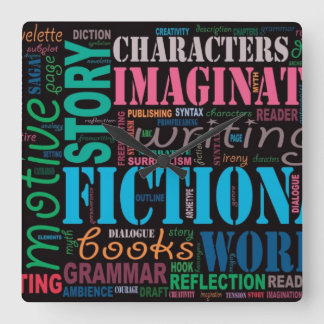 Fiction Writer's Word Art Clock