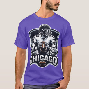 Fictional Chicago Quarterback #18 Shield Logo T-Shirt