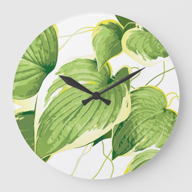 Ficus Plant Large Clock (Front)