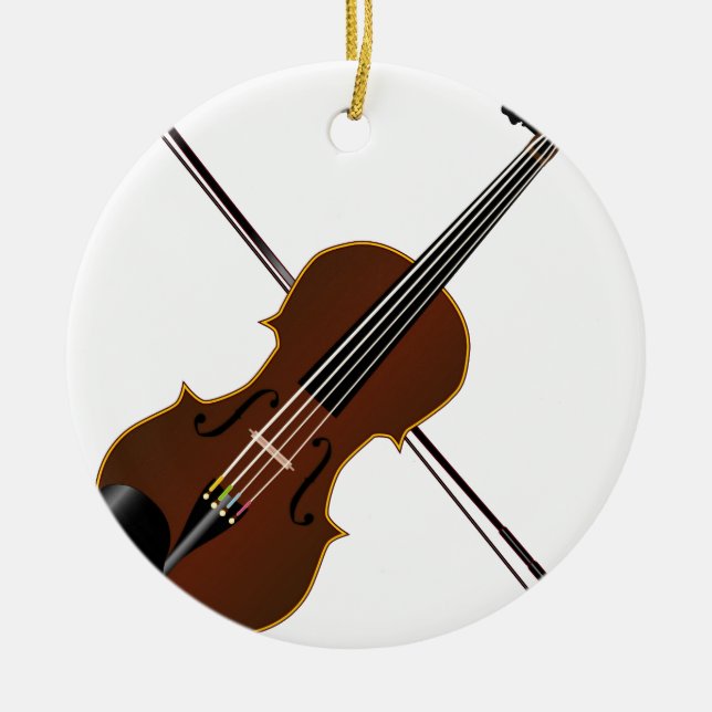 Fiddle Ceramic Tree Decoration (Front)