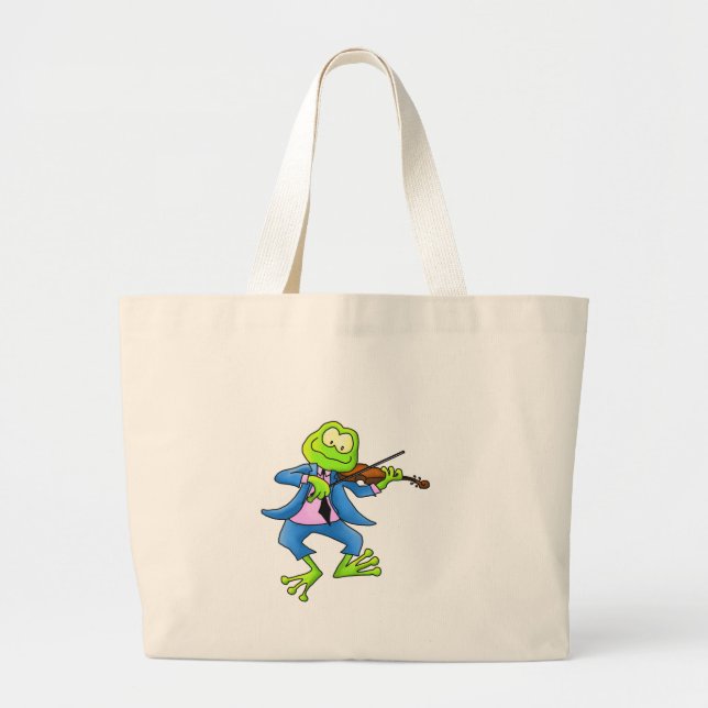 Fiddle Frog Large Tote Bag (Front)