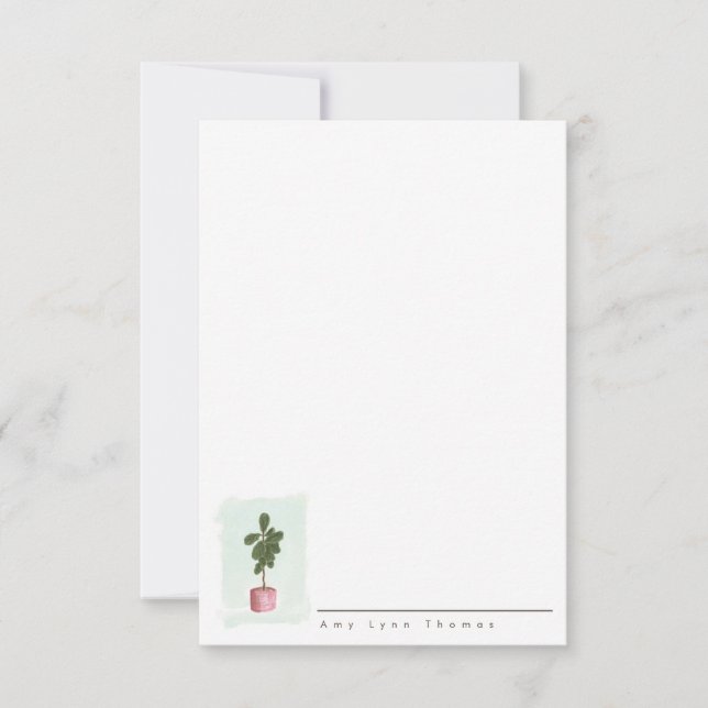 FIDDLE LEAF FIG Personalised Stationery Note Card (Front)