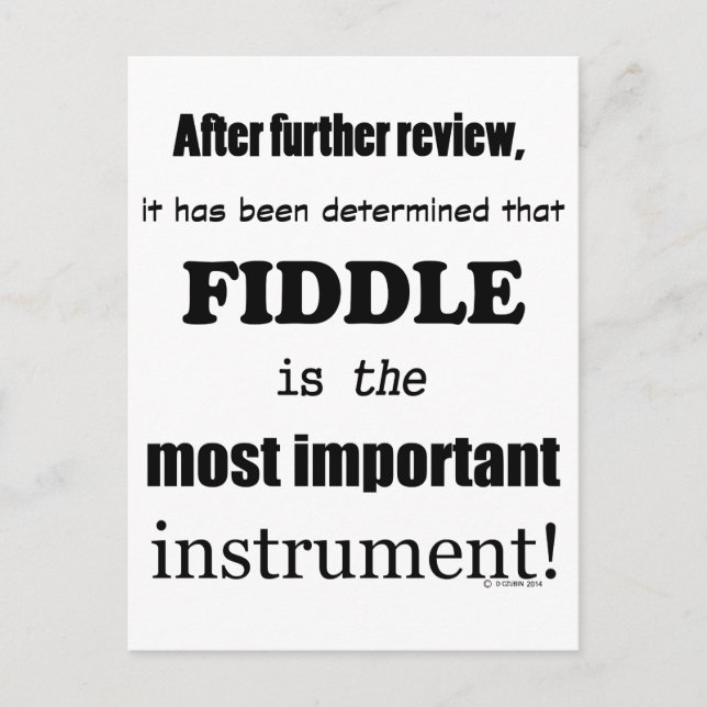 Fiddle Most Important Instrument Postcard (Front)