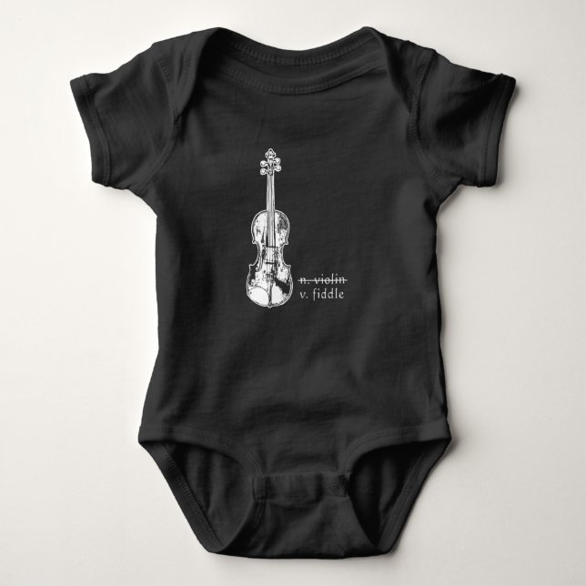 Fiddle Not Violin Bluegrass Country Music Gift Baby Bodysuit (Front)