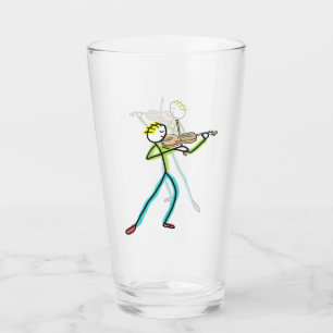 Fiddle Playing Stickman Glass