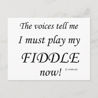 Fiddle Voices Say Must Play Postcard