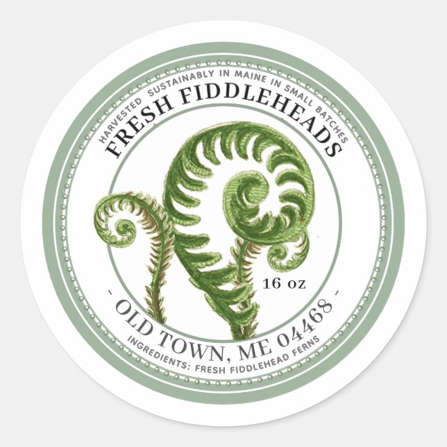 Fiddlehead Fern Vintage Harvest Label (Front)