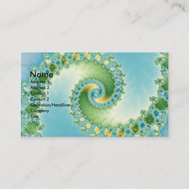 Fiddlehead - Fractal art Business Card (Front)