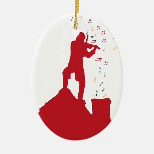 Fiddler  ceramic tree decoration (Front)