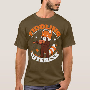 Fiddling cuteness Red panda on violin T-Shirt