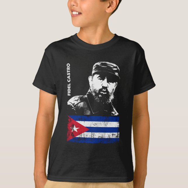 Fidel Castro Cuba Revolution Cuban Flag T-Shirt (Front)