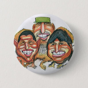fidel castro,hugo chavez, evo morales 6 cm round badge
