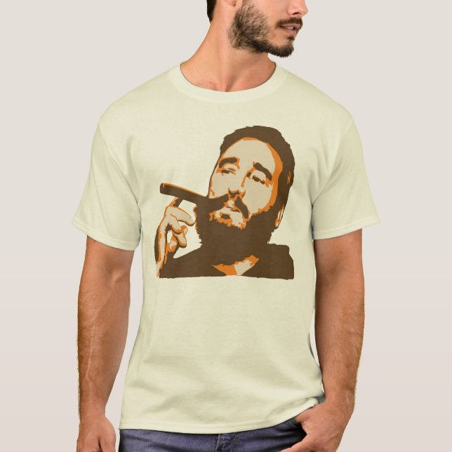 Fidel Castro with Cigar Portrait T-Shirt (Front)