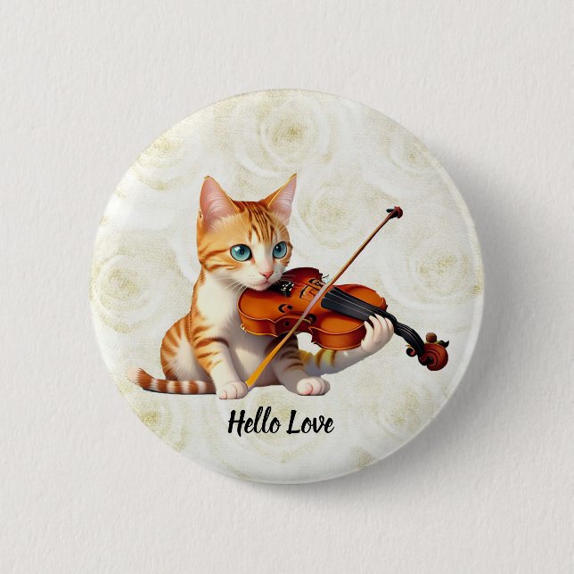 Fidel Kitty 6 Cm Round Badge (Front)