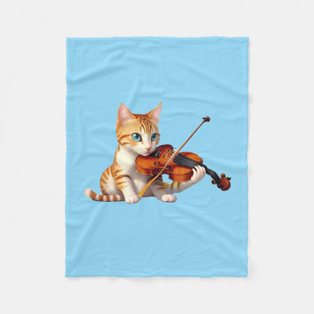 Fidel Kitty Fleece Blanket (Front)