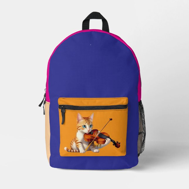Fidel Kitty Printed Backpack (Front)