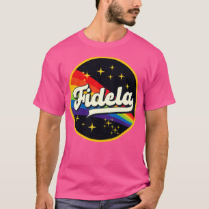 Fidela Rainbow In Space Vintage Style T-Shirt