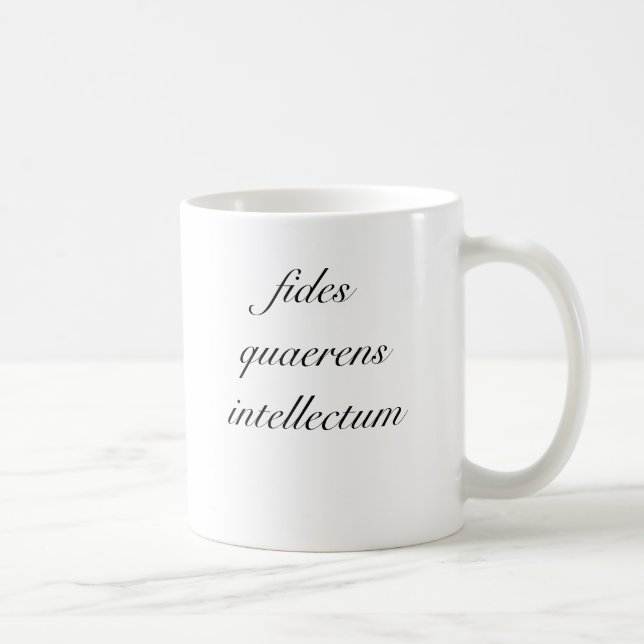 fides quaerens intellectum coffee mug (Right)