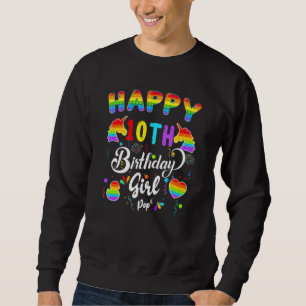 Fidget Pop It Birthday Happy 10th Birthday Girl Po Sweatshirt