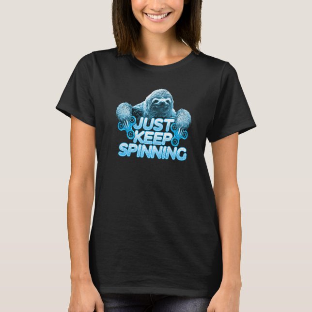 Fidget Spinner Sloth Just Keep Spinning Premium T-Shirt (Front)