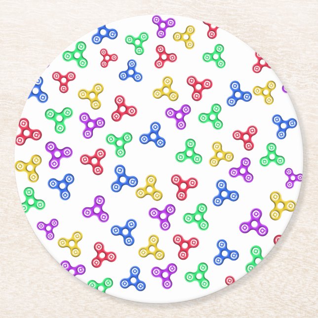 Fidget Spinners Round Paper Coaster (Front)