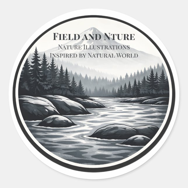Field and Nature Logo Round Sticker (Front)