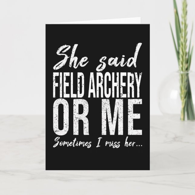 Field Archery funny sports gift Card (Front)
