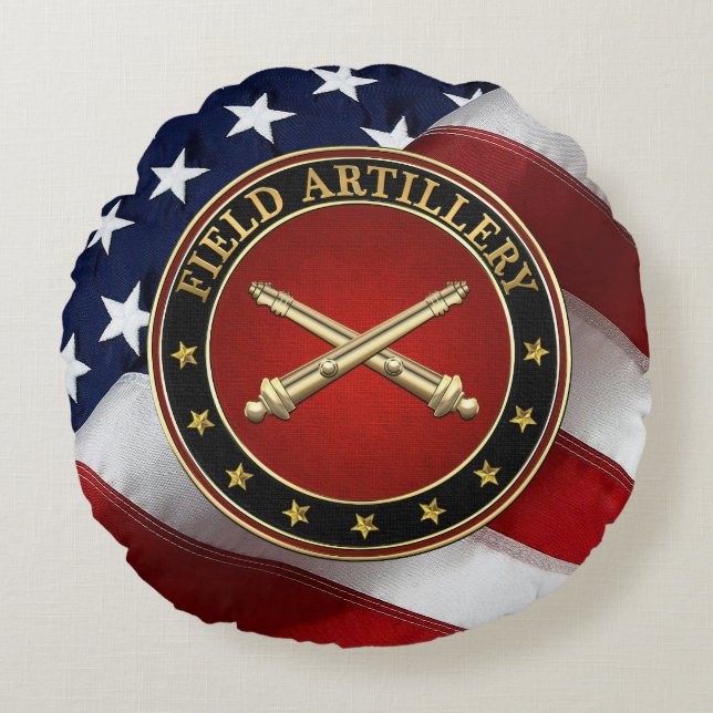 Field Artillery Branch Insignia Special Edition Round Cushion (Front)