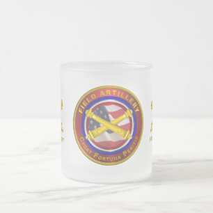 Field Artillery Soldier Frosted Glass Coffee Mug