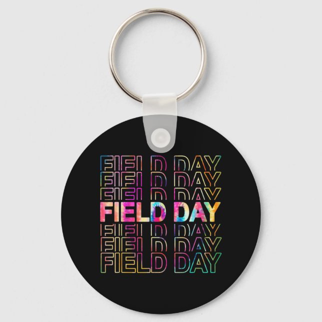 Field Day 2022 Tie Dye Fun TEACHER Students 81 Key Ring (Front)