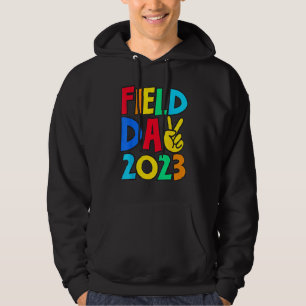 Field Day 2023 Peace Sign School Trip Teacher Stud Hoodie
