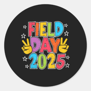 Field Day 2025 School Event Games Teacher Kids Boy Classic Round Sticker