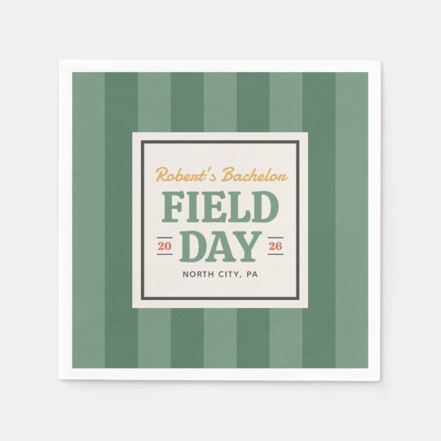 Field Day Bachelor Party Napkin (Front)