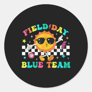 Field-day Blue Team Colour Team Game Competition W Classic Round Sticker