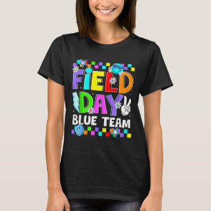 Field Day Blue Team Lightning Peace Sign Men Women T-Shirt