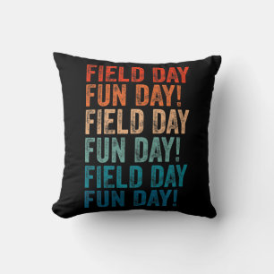 field day fun day  retro Field day yellow teachers Cushion
