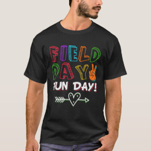 Field Day Fun Day School Rainbow Color Splash Kids T-Shirt