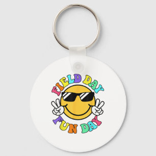 Field Day Fun Day Smile Face Teacher Kids Field Da Key Ring