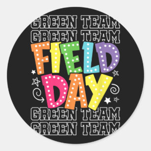Field Day Green Team Colour War Camp Team Game Com Classic Round Sticker
