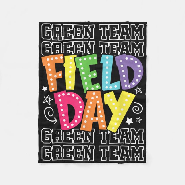 Field Day Green Team Colour War Camp Team Game Com Fleece Blanket (Front)
