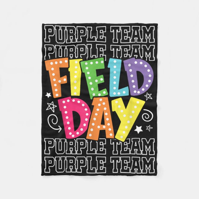 Field Day Purple Team Colour War Camp Team Game Co Fleece Blanket (Front)