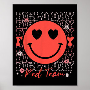 Field Day Red Team Smile Face Field Day Games Kids Poster