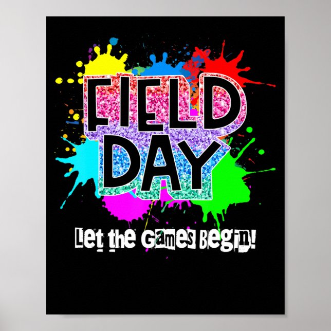 Field Day School Rainbow Colour Splash Let The Gam Poster (Front)