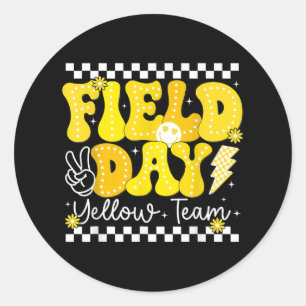 Field Day Trip Yellow Team Colour Game Competition Classic Round Sticker