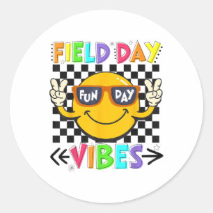 Field Day Vibes 2025 Happy Field Day Vibes Teacher Classic Round Sticker
