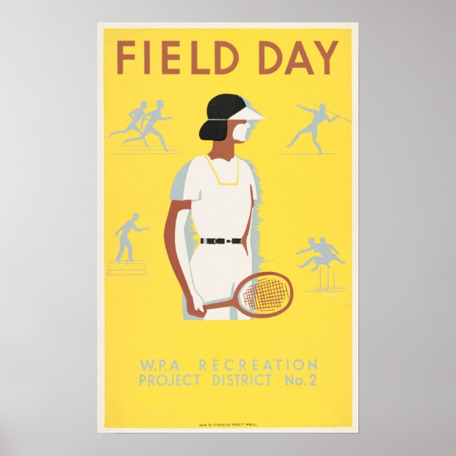 FIELD DAY WPA Recreation Project America Vintage Poster (Front)