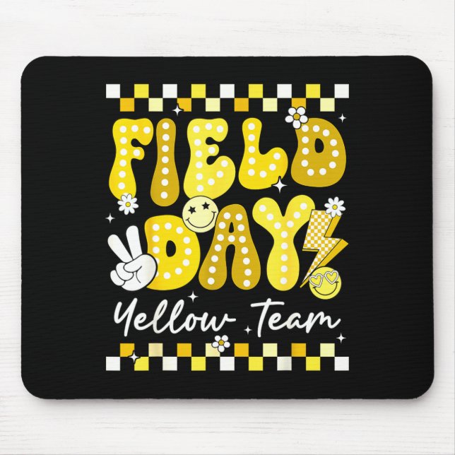 Field day yellow team colour game competition men mouse pad (Front)